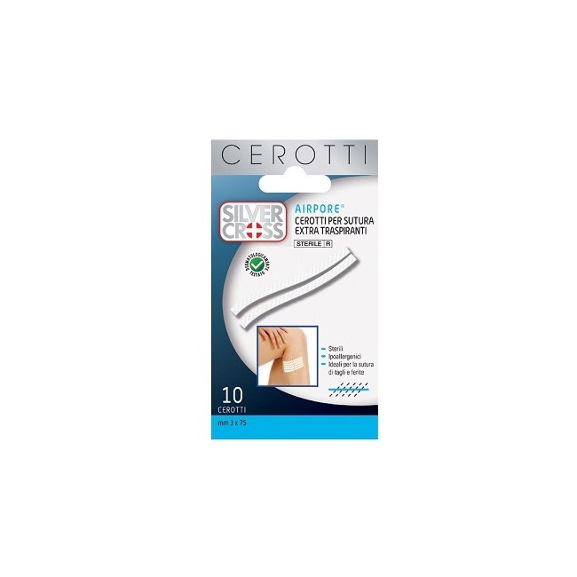 Silvercross Cerotto per sutura airpore 3x75mm 10 pezzi Silvercross Cerotto per sutura airpore 3x75mm 10 pezzi