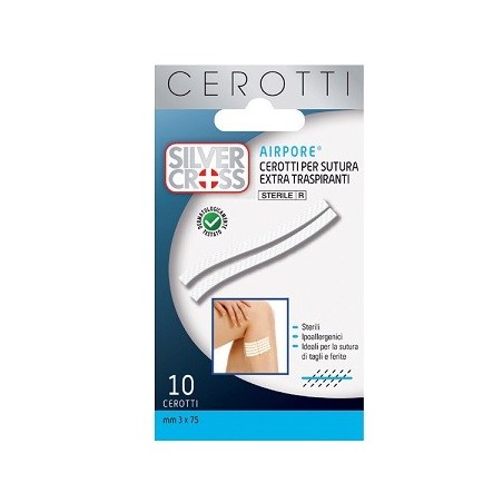 Silvercross Cerotto per sutura airpore 3x75mm 10 pezzi Silvercross Cerotto per sutura airpore 3x75mm 10 pezzi