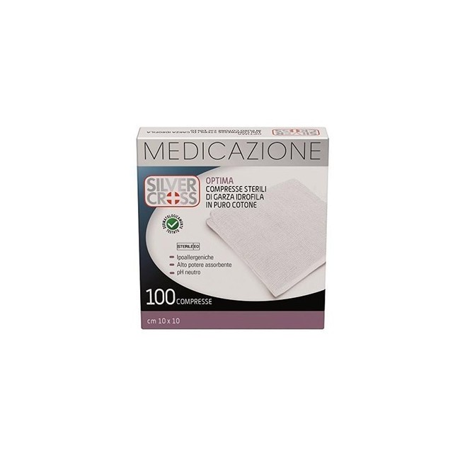 Silvercross Garza Compresse cotone 10x10cm 100 pezzi Silvercross Garza Compresse cotone 10x10cm 100 pezzi