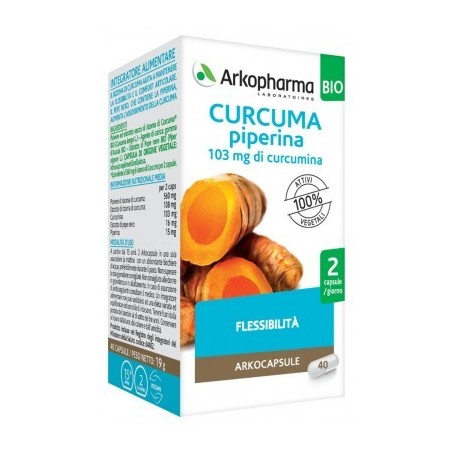Arkocapsule curcuma piperina bio integratore 40 capsule Arkocapsule curcuma piperina bio integratore 40 capsule