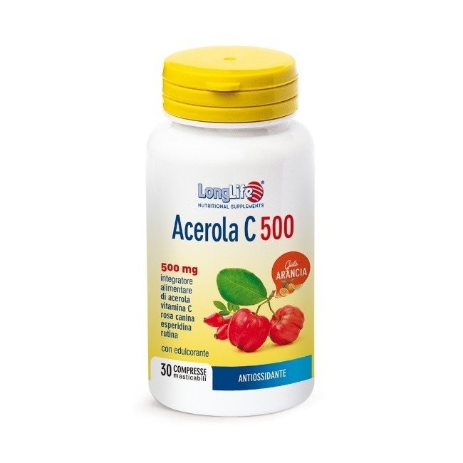 Longlife acerola c500 arancia integratore 30 compresse Longlife acerola c500 arancia integratore 30 compresse