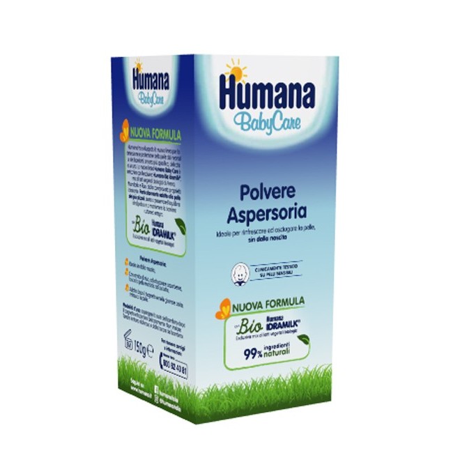 Humana baby care polvere aspersoria per asciugare la pelle 150 g Humana baby care polvere aspersoria per asciugare la pelle 150 g
