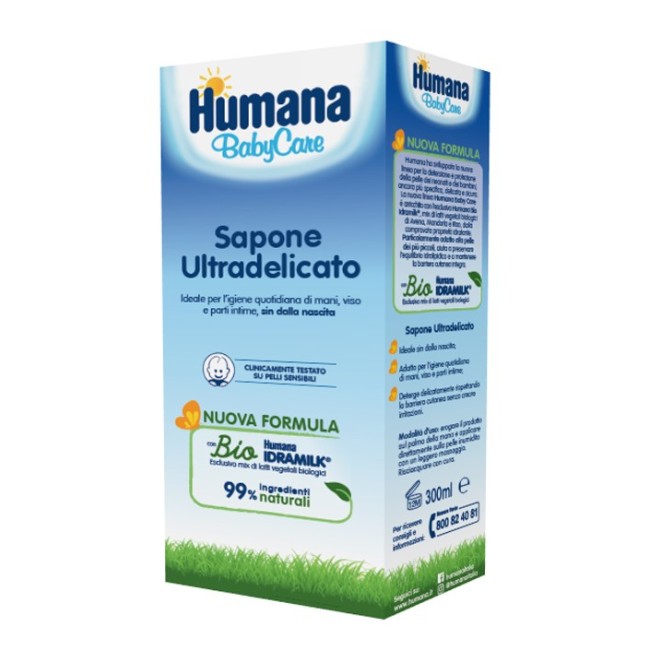 Humana baby care sapone liquido pelle delicata 300 ml Humana baby care sapone liquido pelle delicata 300 ml
