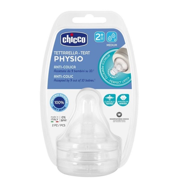 Chicco tettarella perfect 5 2m in silicone 2 fori 2 pezzi Chicco tettarella perfect 5 2m in silicone 2 fori 2 pezzi