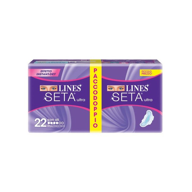Lines seta ultra assorbente con ali 22 pezzi Lines seta ultra assorbente con ali 22 pezzi