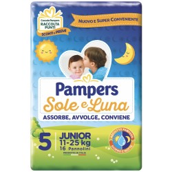 Pampers sole e luna flash junior Pannolino per bambino 16 pezzi