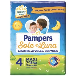 Pampers sole e luna maxi pannolino per bambino 18 pezzi