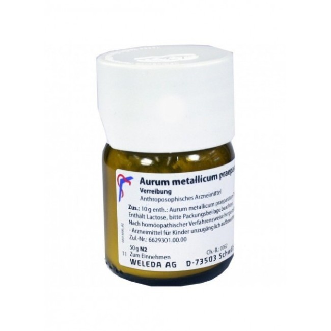 Weleda aurum metallicum praeparatum d6 polvere 50 g Weleda aurum metallicum praeparatum d6 polvere 50 g