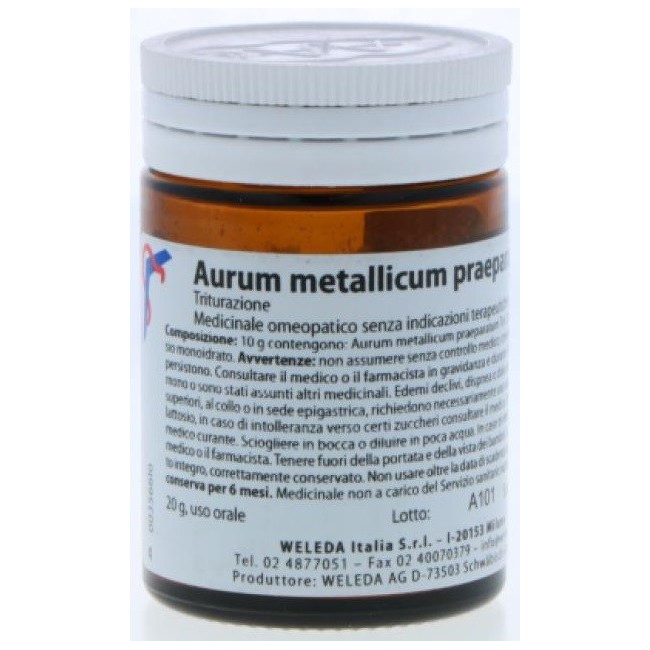Weleda Aurum metallicum praeparatum d20 Polvere 50 g Weleda Aurum metallicum praeparatum d20 Polvere 50 g