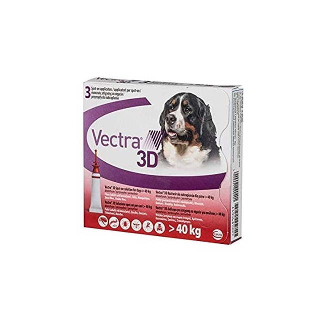 Ceva Vectra 3D soluzione spot-on 3 pipette tappo rosso  cani >40kg