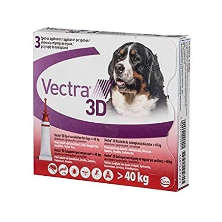 Ceva Vectra 3D soluzione spot-on 3 pipette tappo rosso cani >40kg Ceva Vectra 3D soluzione spot-on 3 pipette tappo rosso cani >40kg
