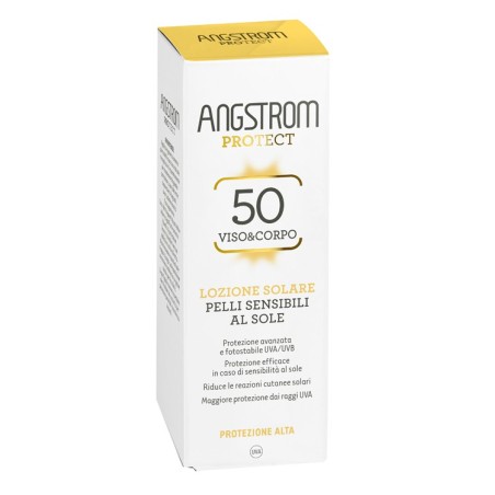 Angstrom lozione pelli sensibili spf50 per viso e corpo 100 ml Angstrom lozione pelli sensibili spf50 per viso e corpo 100 ml