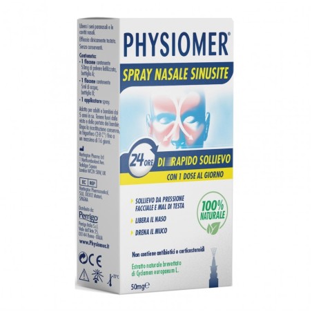 Physiomer spray nasale sinusite flacone e applicatore Physiomer spray nasale sinusite flacone e applicatore