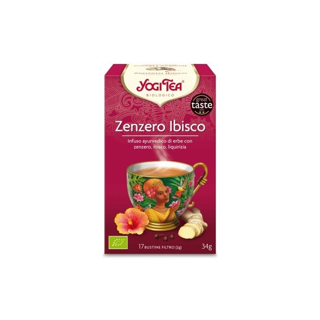 Yogi tea zenzero ibisco bevanda biologica 34 g Yogi tea zenzero ibisco bevanda biologica 34 g