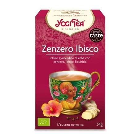 Yogi tea zenzero ibisco bevanda biologica 34 g Yogi tea zenzero ibisco bevanda biologica 34 g