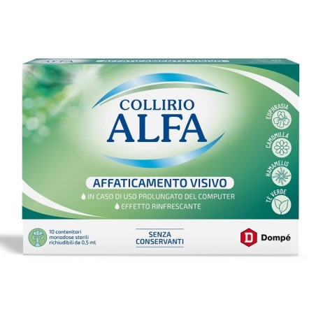 Collirio alfa affaticamento visivo 10 pezzi monodose Collirio alfa affaticamento visivo 10 pezzi monodose