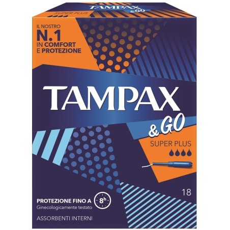 Tampax & go assorbente interno super plus 18 pezzi Tampax & go assorbente interno super plus 18 pezzi