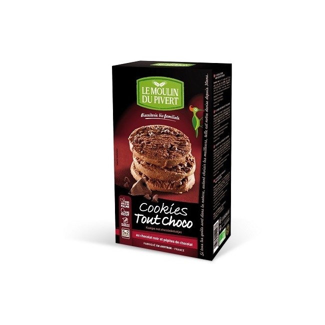 Le moulin du pivert bio Cookies al cacao con pepite di cioccolato Le moulin du pivert bio Cookies al cacao con pepite di cioccolato