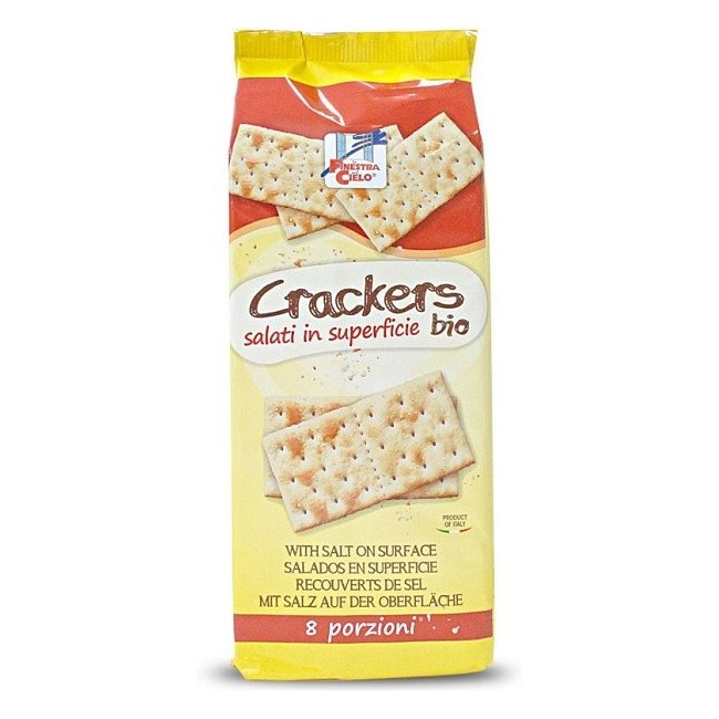 Crackers salati in superficie bio con olio extravergine di oliva 250 g Crackers salati in superficie bio con olio extravergine di oliva 250 g