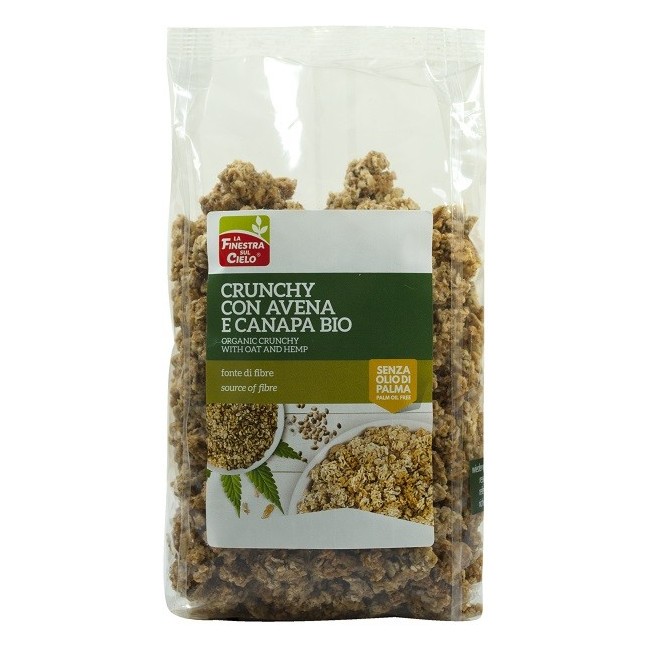 La Finestra sul cielo crunchy con avena e canapa bio 375 gr La Finestra sul cielo crunchy con avena e canapa bio 375 gr