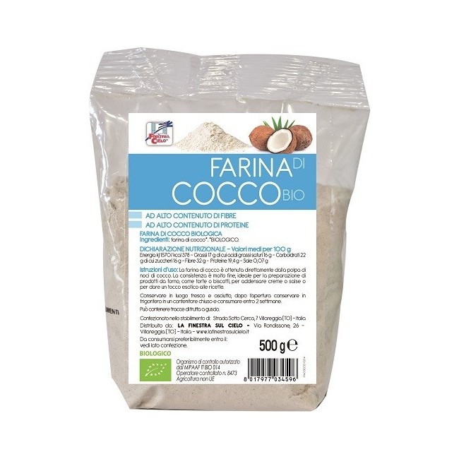 La finestra sul cielo farina di cocco bio con fibre 500 g La finestra sul cielo farina di cocco bio con fibre 500 g