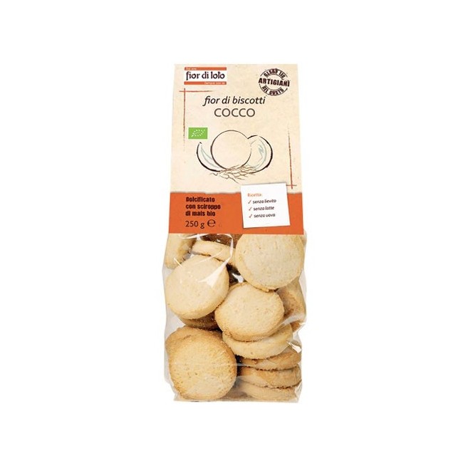 Fior di loto Fior di biscotti cocco alimento bio 250 g Fior di loto Fior di biscotti cocco alimento bio 250 g