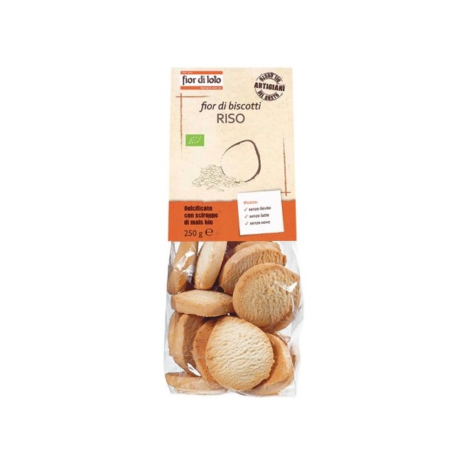 Fior di loto Fior di biscotti riso alimento biologico 250 g Fior di loto Fior di biscotti riso alimento biologico 250 g