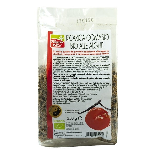 La Finestra sul cielo ricarica gomasio alle alghe bio 250 g La Finestra sul cielo ricarica gomasio alle alghe bio 250 g