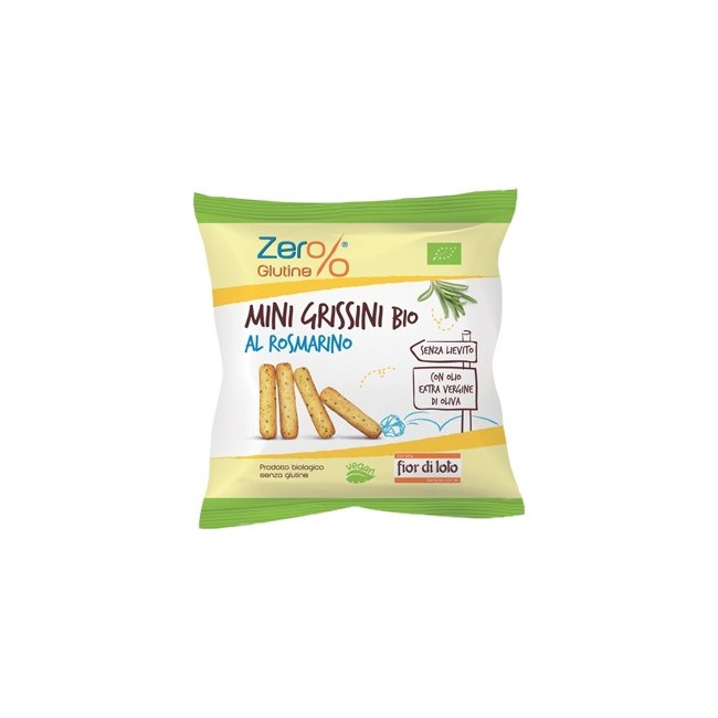 Zero glutine Mini grissini al rosmarino bio monoporzione 30 g Zero glutine Mini grissini al rosmarino bio monoporzione 30 g