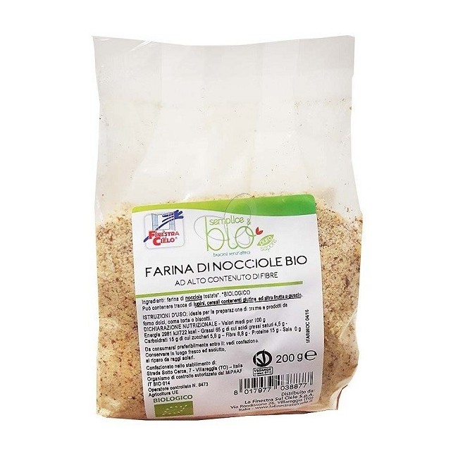 Semplice&bio farina di nocciole alimento biologico 200 g Semplice&bio farina di nocciole alimento biologico 200 g