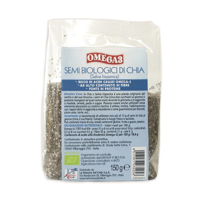 La Finestra sul cielo omega 3 semi di chia bio 150 g La Finestra sul cielo omega 3 semi di chia bio 150 g