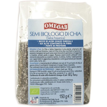 La Finestra sul cielo omega 3 semi di chia bio 150 g La Finestra sul cielo omega 3 semi di chia bio 150 g