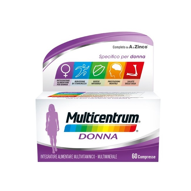 Glaxo Multicentrum donna 60 compresse integratore multivitaminico