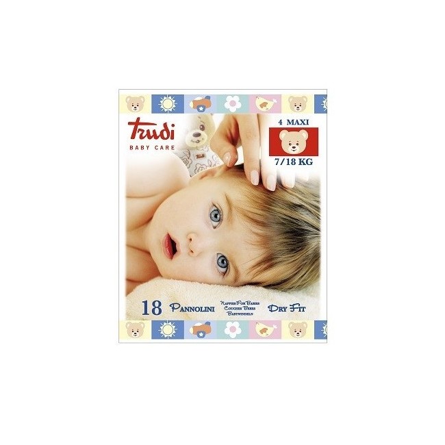 Trudi baby care pannolino bambini maxi 7/18 kg 18 pezzi