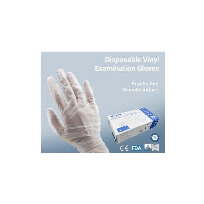 Setino guanto vinile senza polvere l 100 pezzi