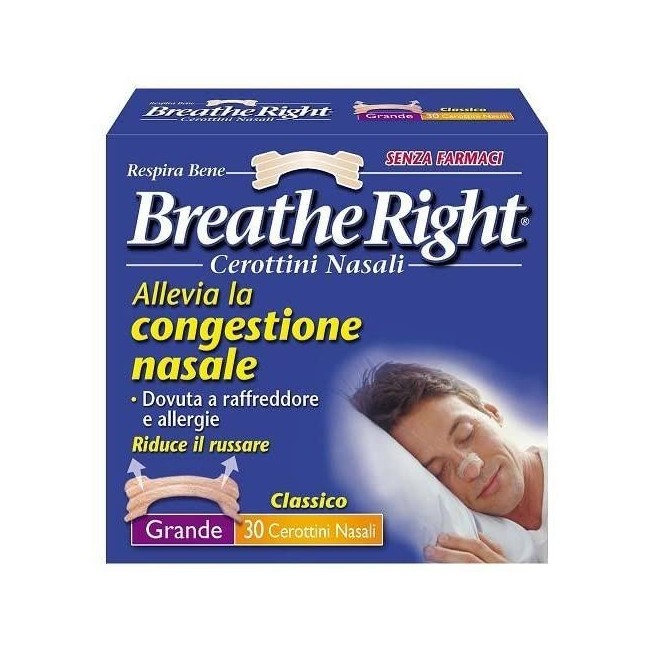 Breath right cerotti nasali classici grandi 30 pezzi Breath right cerotti nasali classici grandi 30 pezzi