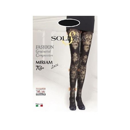 Solidea Miriam collant in pizzo compressione 70 lace nero 3-ml