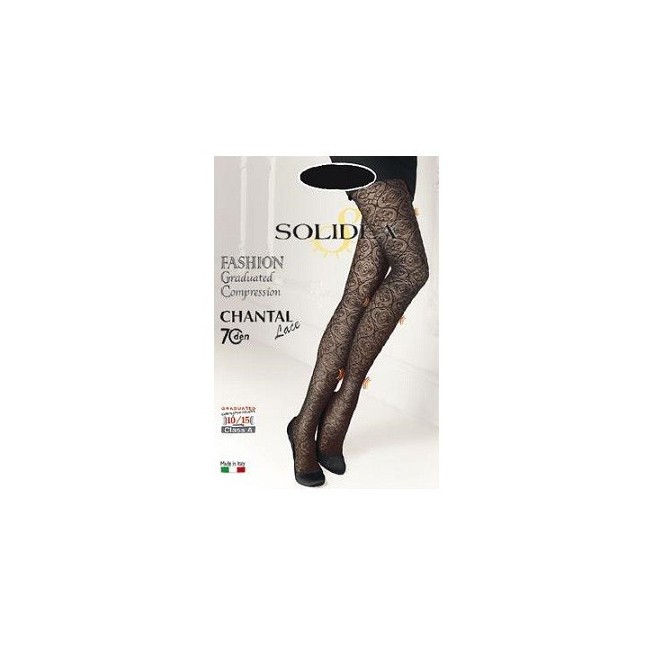 Solidea Chantal collant in pizzo compressione 70 lace moka 4-l Solidea Chantal collant in pizzo compressione 70 lace moka 4-l