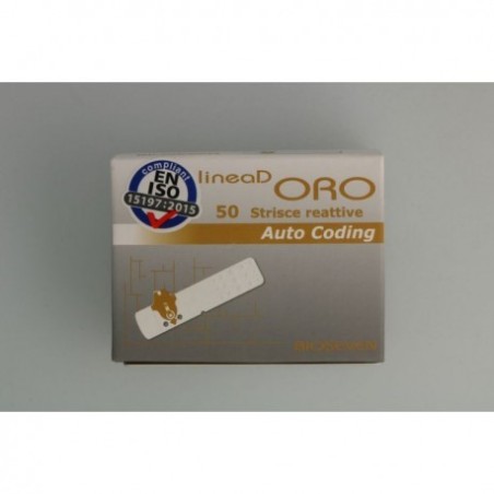 Bioseven Strisce misurazione glicemia linea d’oro 50 pezzi Bioseven Strisce misurazione glicemia linea d’oro 50 pezzi