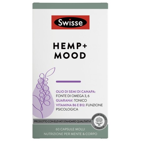 Swisse hemp+ mood 60 capsule con olio di semi di canapa Swisse hemp+ mood 60 capsule con olio di semi di canapa