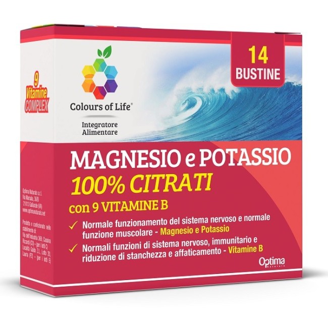 Optima Naturals Magnesio potassio e vitamina B 14 bustine Optima Naturals Magnesio potassio e vitamina B 14 bustine