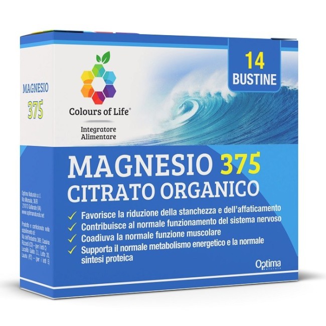 Colours of life Magnesio 375 citrato organico 14 bustine da 4 g