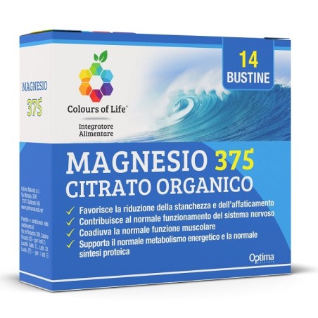 Colours of life Magnesio 375 citrato organico 14 bustine da 4 g
