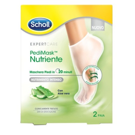 Scholl pedimask aloe vera calzini maschera 2 paia Scholl pedimask aloe vera calzini maschera 2 paia