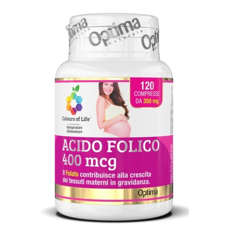 Colours of life acido folico 400 mcg 120 compresse 350mg