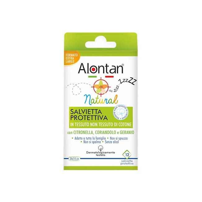 Alontan natural salvietta monouso antizanzare 12 pezzi Alontan natural salvietta monouso antizanzare 12 pezzi