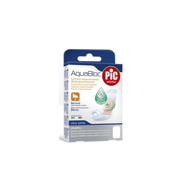 Pic aquabloc cerotto cm10x15 antibatterico 5 pezzi Pic aquabloc cerotto cm10x15 antibatterico 5 pezzi