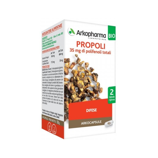 Arkofarm Arkocapsule propoli bio integratore 40 capsule Arkofarm Arkocapsule propoli bio integratore 40 capsule