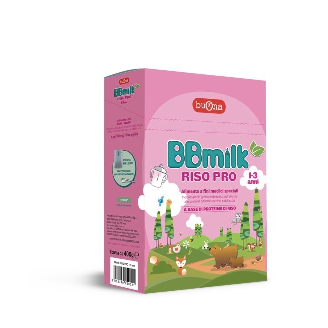 BBmilk Riso Pro 1-3 Anni alimento per bambini allergici 400g BBmilk Riso Pro 1-3 Anni alimento per bambini allergici 400g