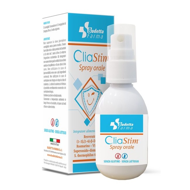 Budetta pharma Cliastim spray orale con beta glucani 20 ml Budetta pharma Cliastim spray orale con beta glucani 20 ml